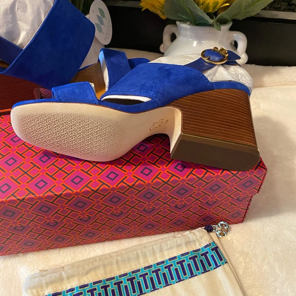 ✨NEW✨Tory Burch Selby 75MM Block Heel Sandal Suede